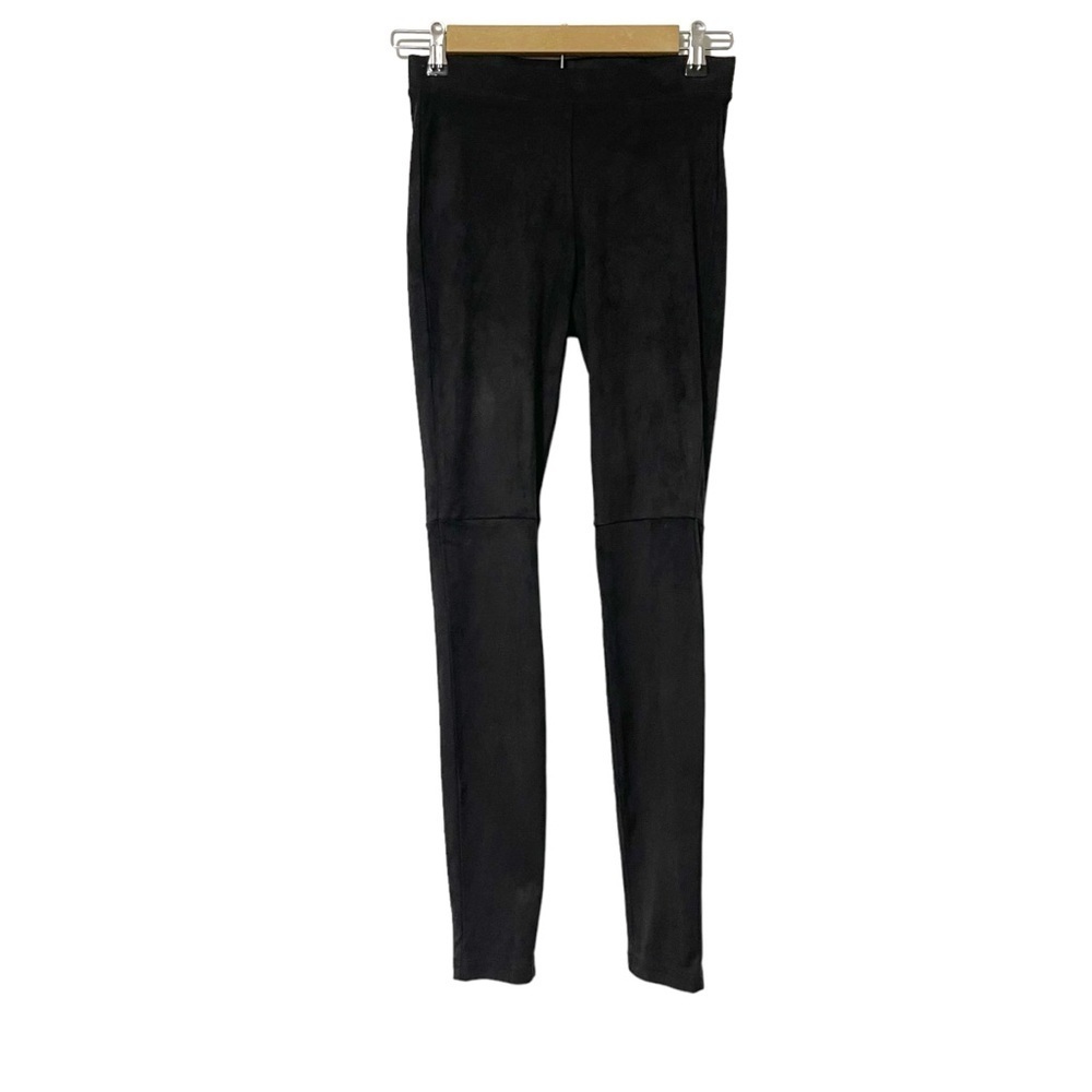 Hue Black Velour Skinny Pull On Leggings Size XS